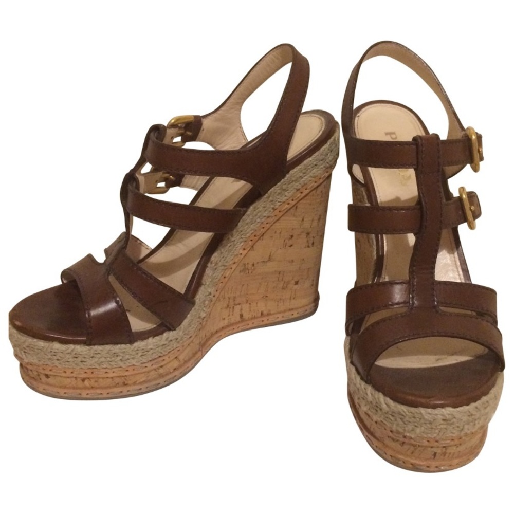 Prada cork wedges